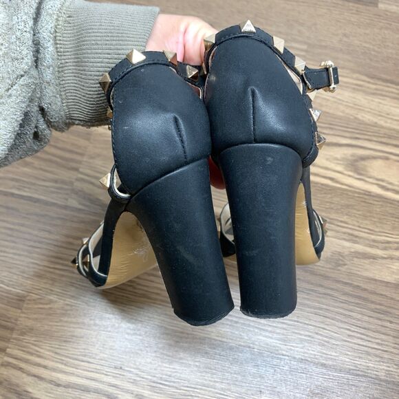 Valentino Garavani Rockstud Women's Size EU 40 Black Leather Stiletto Sandals. - Picture 4 of 15
